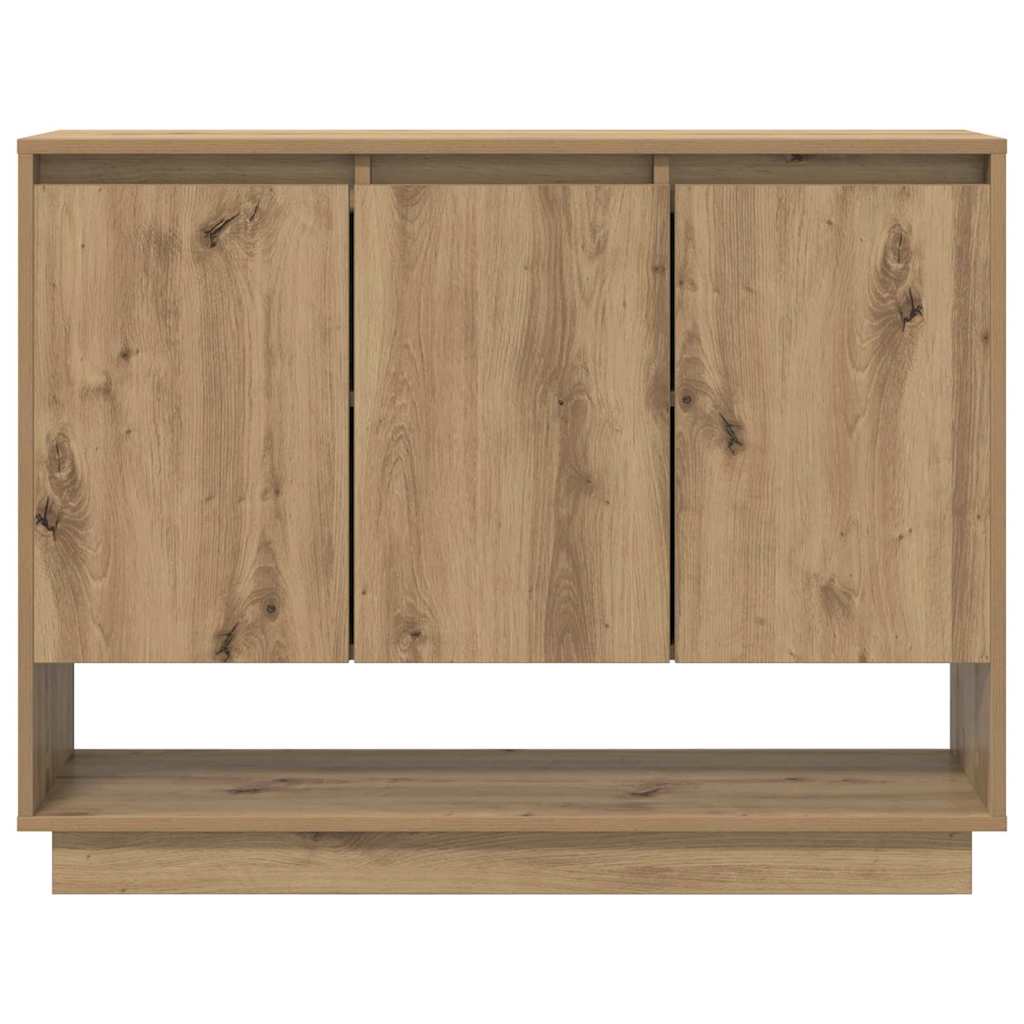Dressoir artisanaal eikenkleurig 97 x 29 x 75 cm Bewerkt hout