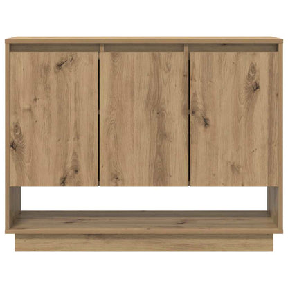 Dressoir artisanaal eikenkleurig 97 x 29 x 75 cm Bewerkt hout