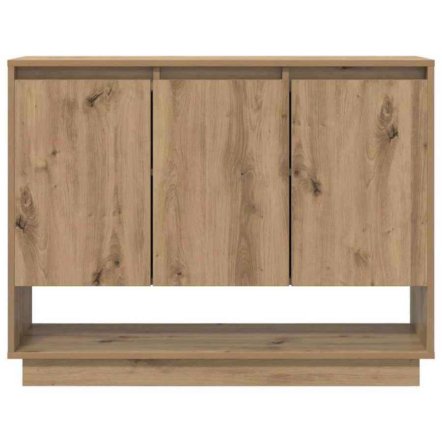 Dressoir artisanaal eikenkleurig 97 x 29 x 75 cm Bewerkt hout