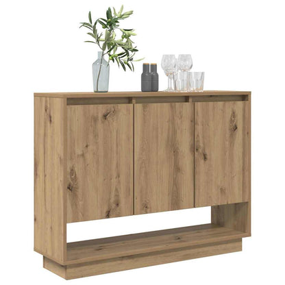 Dressoir artisanaal eikenkleurig 97 x 29 x 75 cm Bewerkt hout