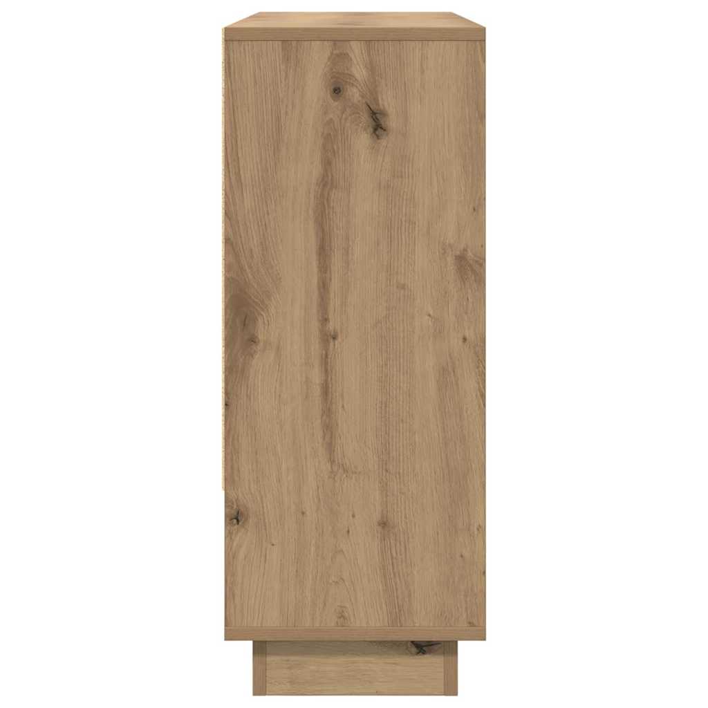 Dressoir artisanaal eikenkleurig 97 x 29 x 75 cm Bewerkt hout