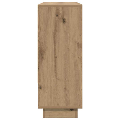 Dressoir artisanaal eikenkleurig 97 x 29 x 75 cm Bewerkt hout