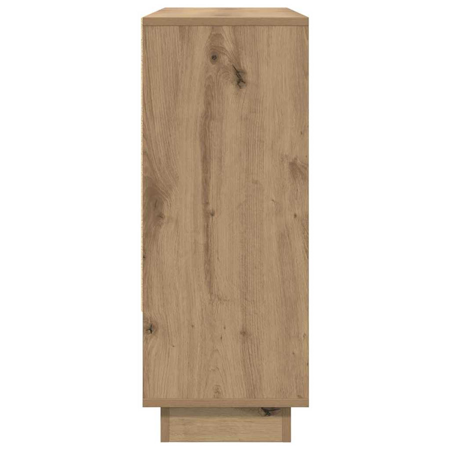 Dressoir artisanaal eikenkleurig 97 x 29 x 75 cm Bewerkt hout