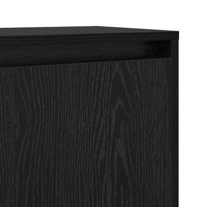 Dressoir met plank met de deur Zwart eiken 97 x 29 x 75 cm Bewerkt hout