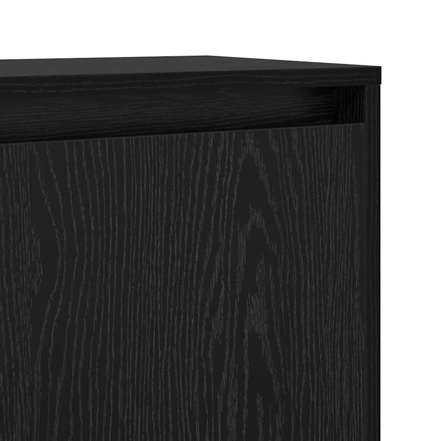 Dressoir met plank met de deur Zwart eiken 97 x 29 x 75 cm Bewerkt hout