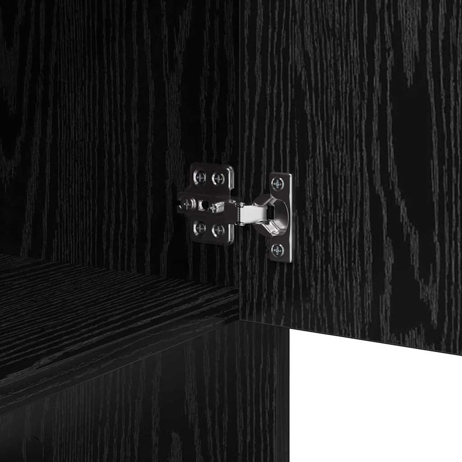 Dressoir met plank met de deur Zwart eiken 97 x 29 x 75 cm Bewerkt hout