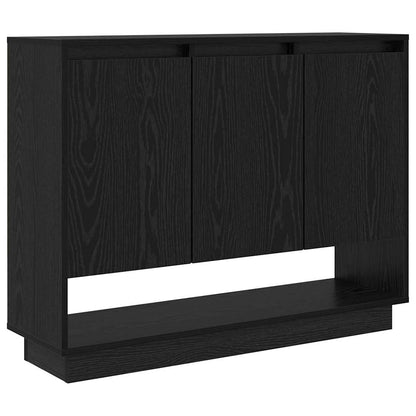 Dressoir met plank met de deur Zwart eiken 97 x 29 x 75 cm Bewerkt hout