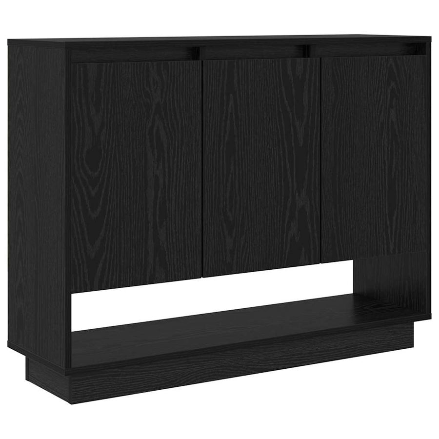 Dressoir met plank met de deur Zwart eiken 97 x 29 x 75 cm Bewerkt hout