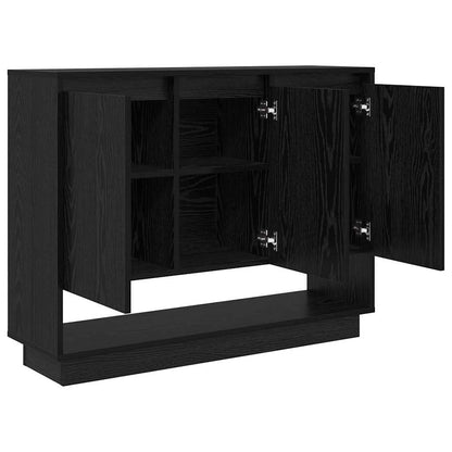 Dressoir met plank met de deur Zwart eiken 97 x 29 x 75 cm Bewerkt hout