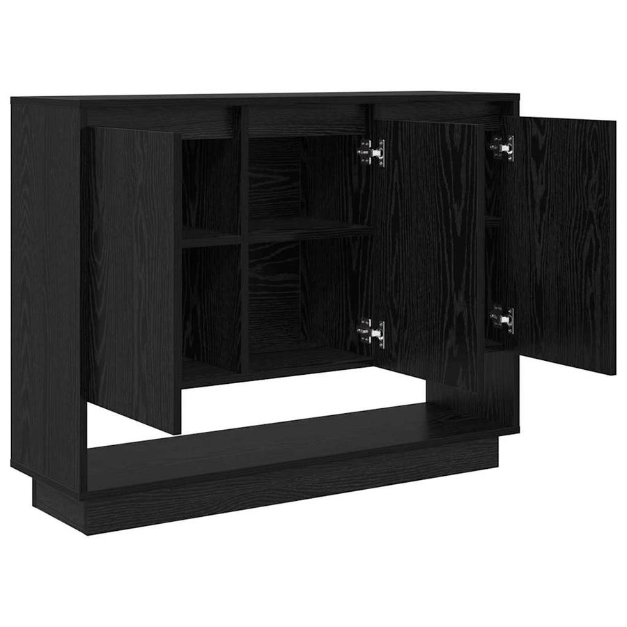 Dressoir met plank met de deur Zwart eiken 97 x 29 x 75 cm Bewerkt hout