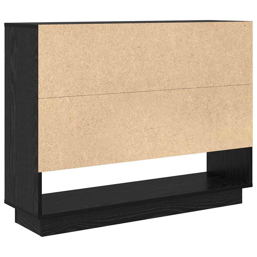 Dressoir met plank met de deur Zwart eiken 97 x 29 x 75 cm Bewerkt hout