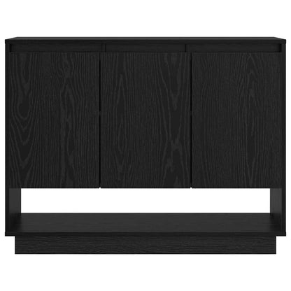 Dressoir met plank met de deur Zwart eiken 97 x 29 x 75 cm Bewerkt hout