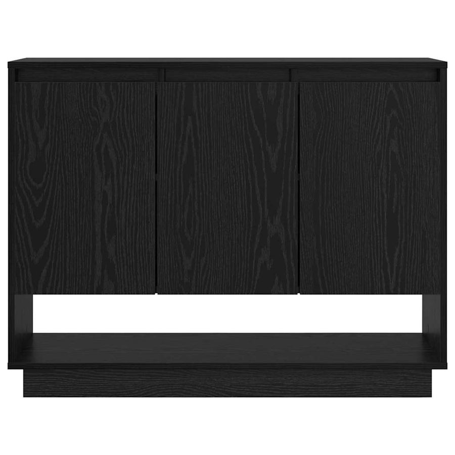 Dressoir met plank met de deur Zwart eiken 97 x 29 x 75 cm Bewerkt hout