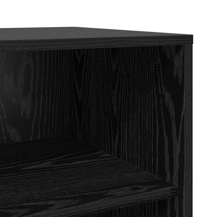 Dressoir Zwart Eiken 70x41x75 cm Bewerkt Hout