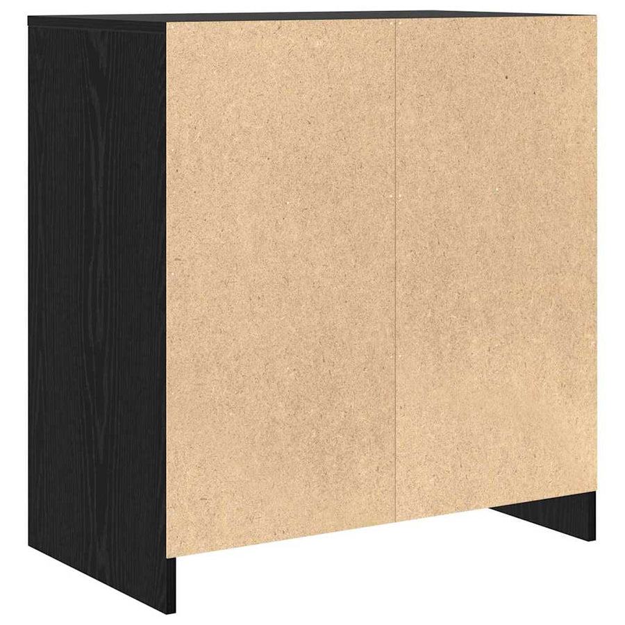 Dressoir Zwart Eiken 70x41x75 cm Bewerkt Hout