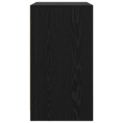 Dressoir Zwart Eiken 70x41x75 cm Bewerkt Hout