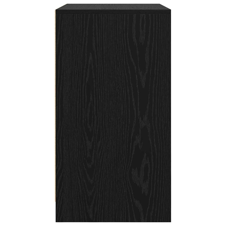 Dressoir Zwart Eiken 70x41x75 cm Bewerkt Hout