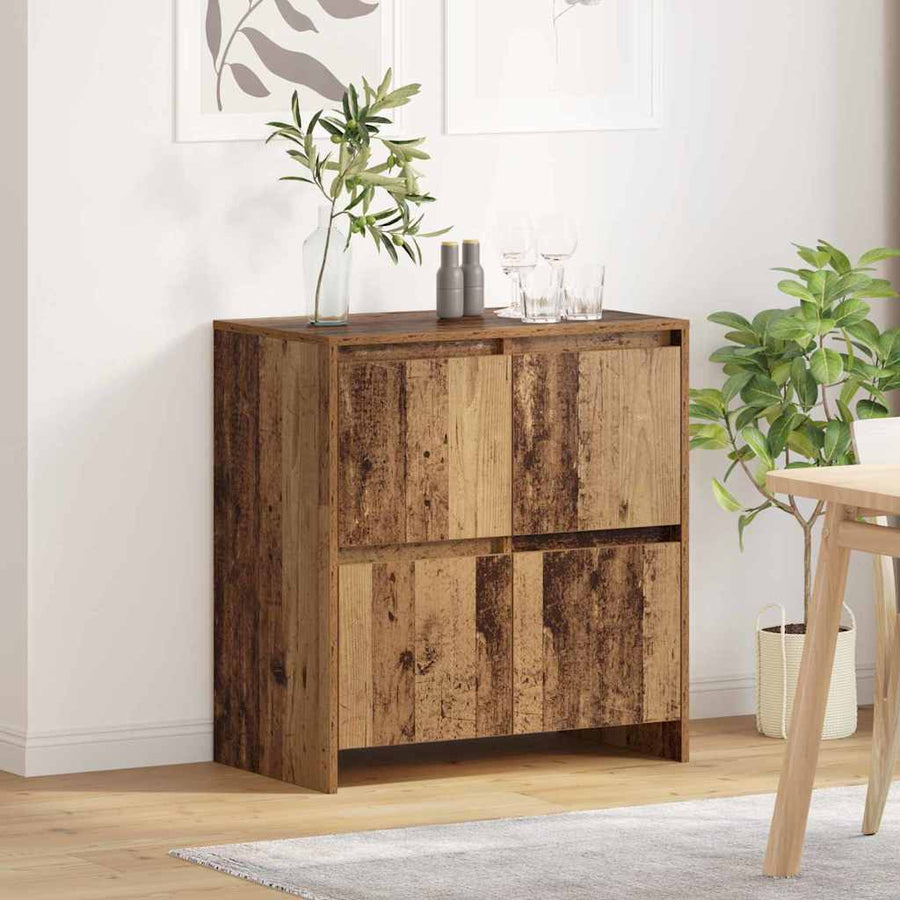 Dressoir met de deur Oud hout 70 x 41 x 75 cm Bewerkt hout