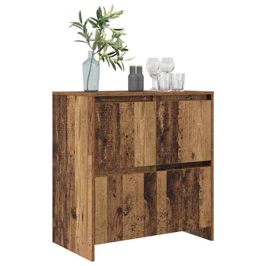 Dressoir met de deur Oud hout 70 x 41 x 75 cm Bewerkt hout