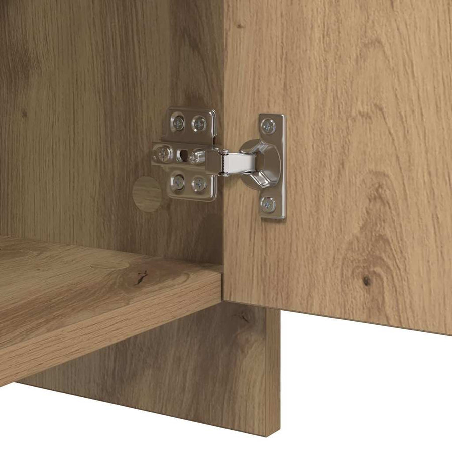 Dressoir artisanaal eikenkleurig 70 x 41 x 75 cm Bewerkt hout