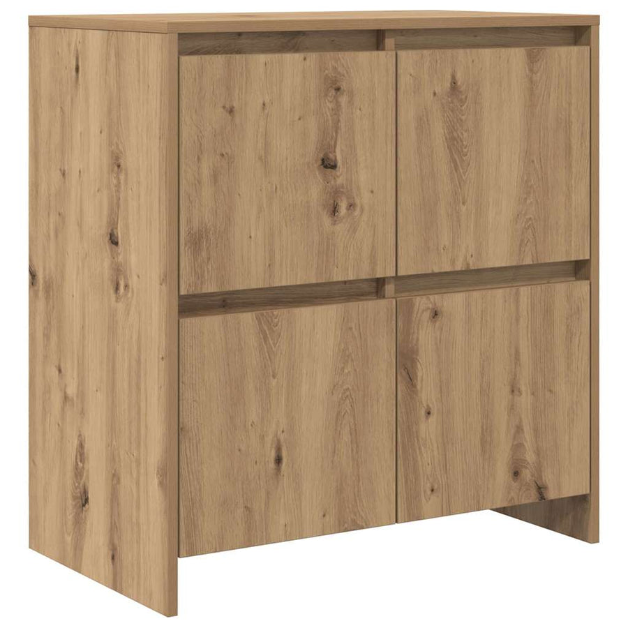 Dressoir artisanaal eikenkleurig 70 x 41 x 75 cm Bewerkt hout