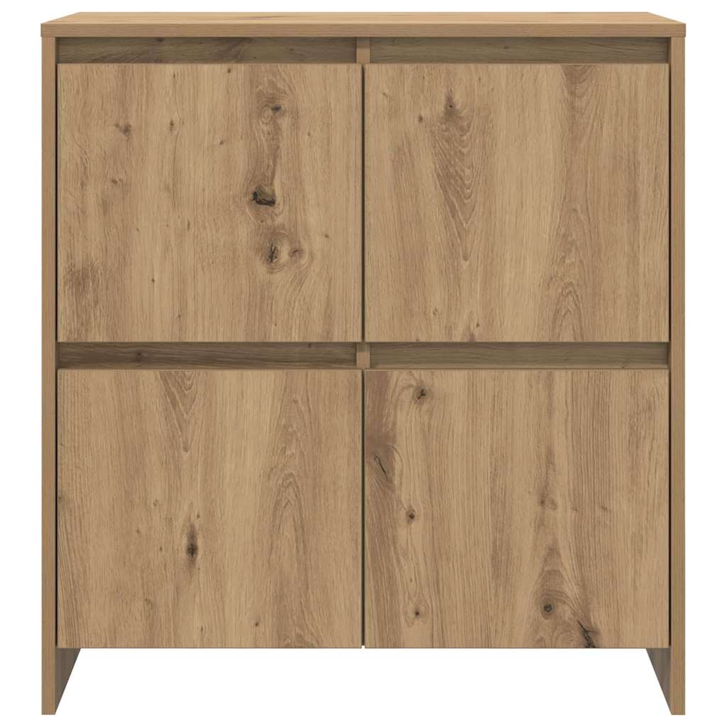 Dressoir artisanaal eikenkleurig 70 x 41 x 75 cm Bewerkt hout