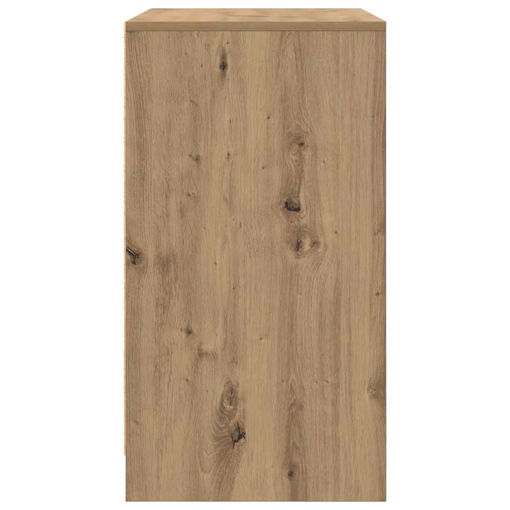 Dressoir artisanaal eikenkleurig 70 x 41 x 75 cm Bewerkt hout