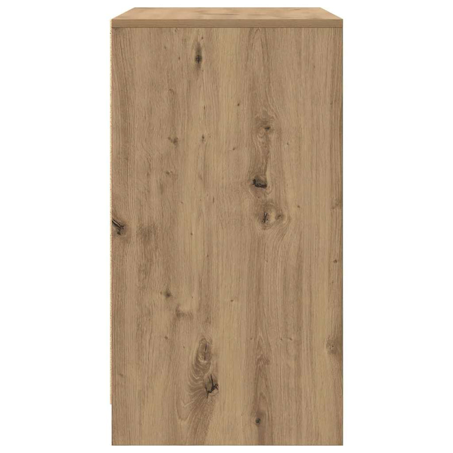 Dressoir artisanaal eikenkleurig 70 x 41 x 75 cm Bewerkt hout