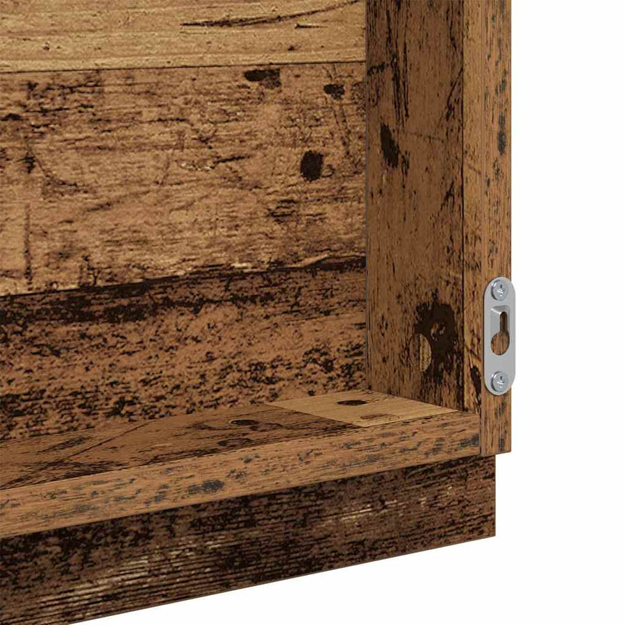 LED Badkamer Spiegel Oud Hout 40 x 37 x 8.5 cm Bewerkt hout