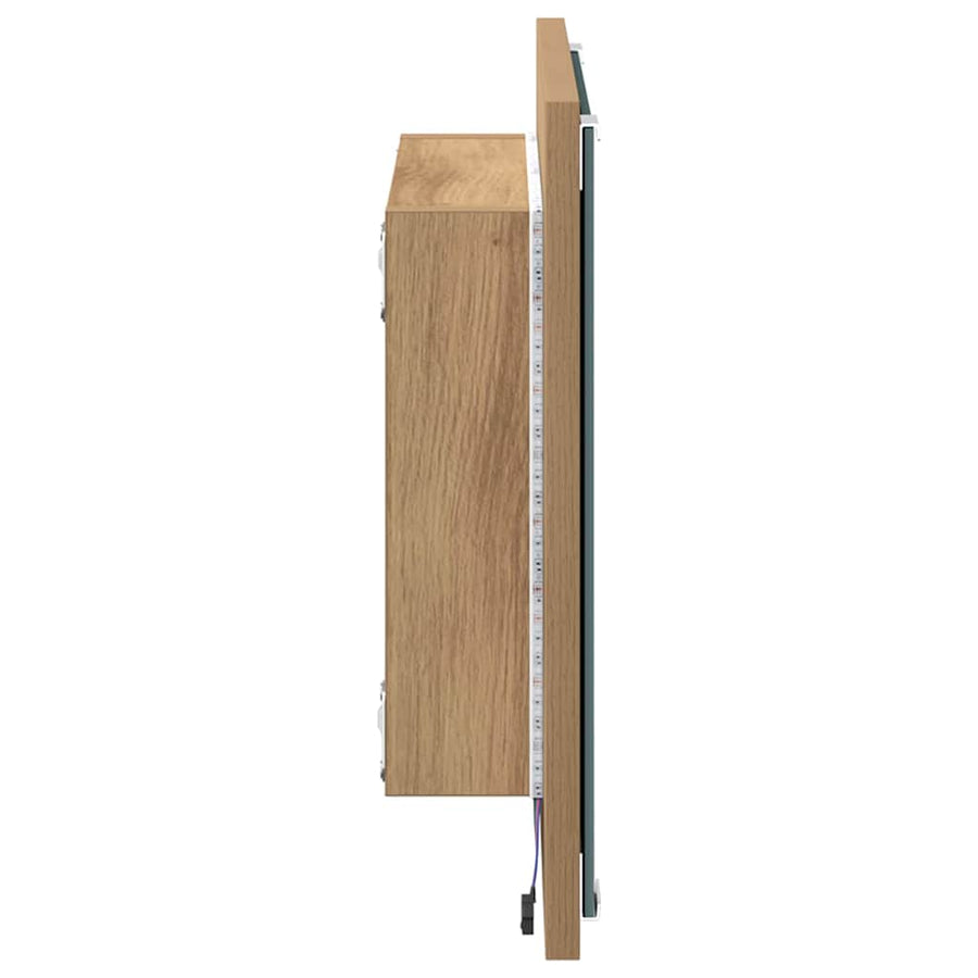 LED Badkamer Spiegel met spiegel Artisan Eiken 40 x 37 x 8.5 cm