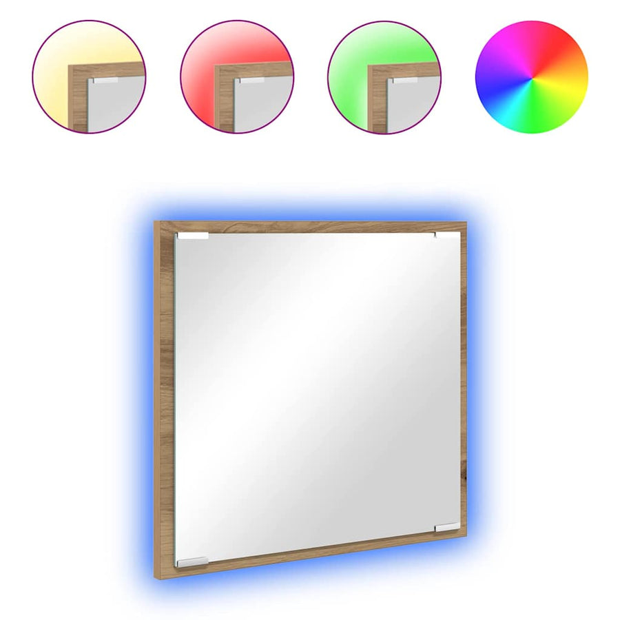 LED Badkamer Spiegel met spiegel Artisan Eiken 40 x 37 x 8.5 cm