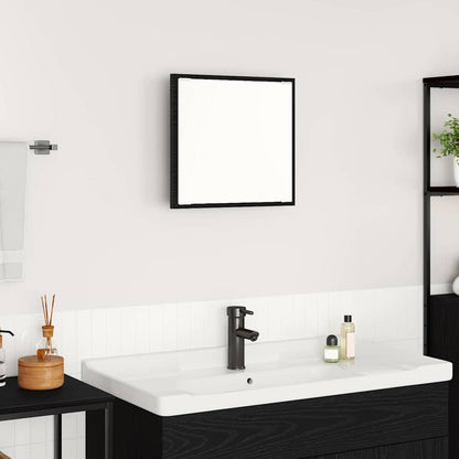 LED Badkamer Spiegel Zwart Eiken 40 x 37 x 8.5 cm Bewerkt hout