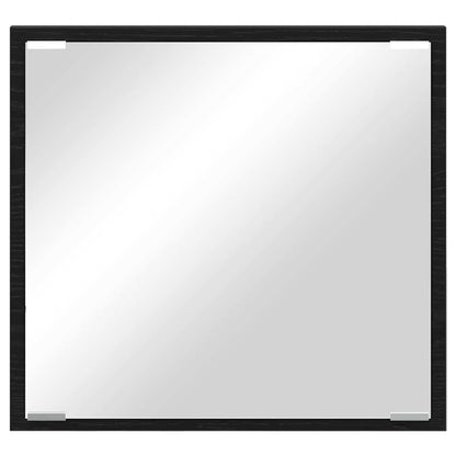 LED Badkamer Spiegel Zwart Eiken 40 x 37 x 8.5 cm Bewerkt hout