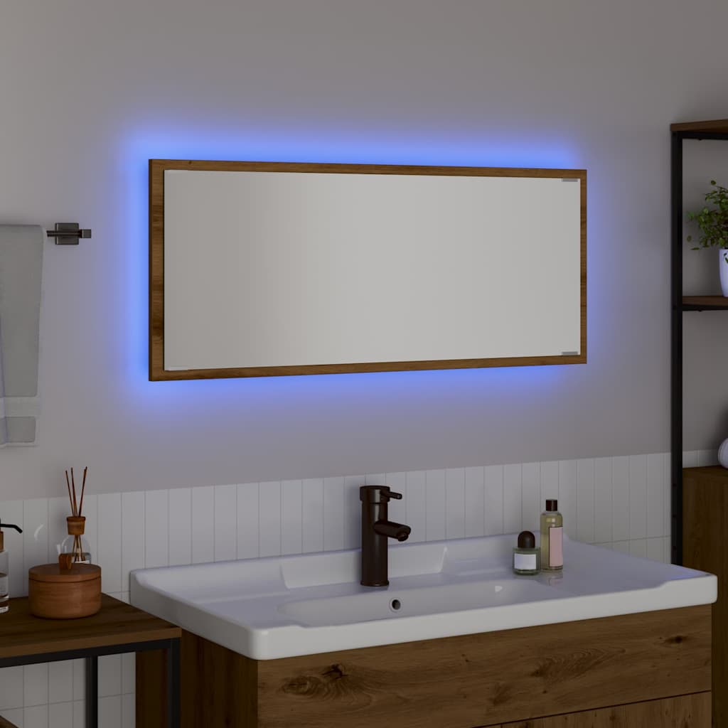 Spiegel met spiegel Artisan Eiken 90 x 8,5 x 37 cm Bewerkt hout