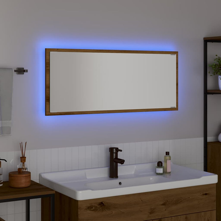 Spiegel met spiegel Artisan Eiken 90 x 8,5 x 37 cm Bewerkt hout