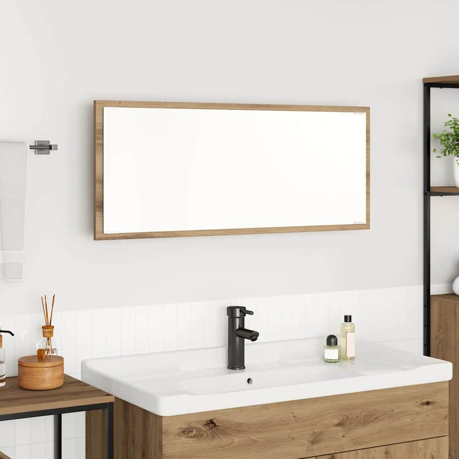 Spiegel met spiegel Artisan Eiken 90 x 8,5 x 37 cm Bewerkt hout