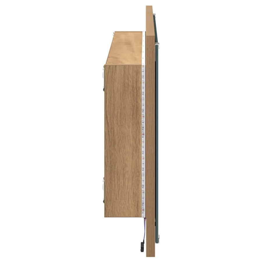 Spiegel met spiegel Artisan Eiken 90 x 8,5 x 37 cm Bewerkt hout