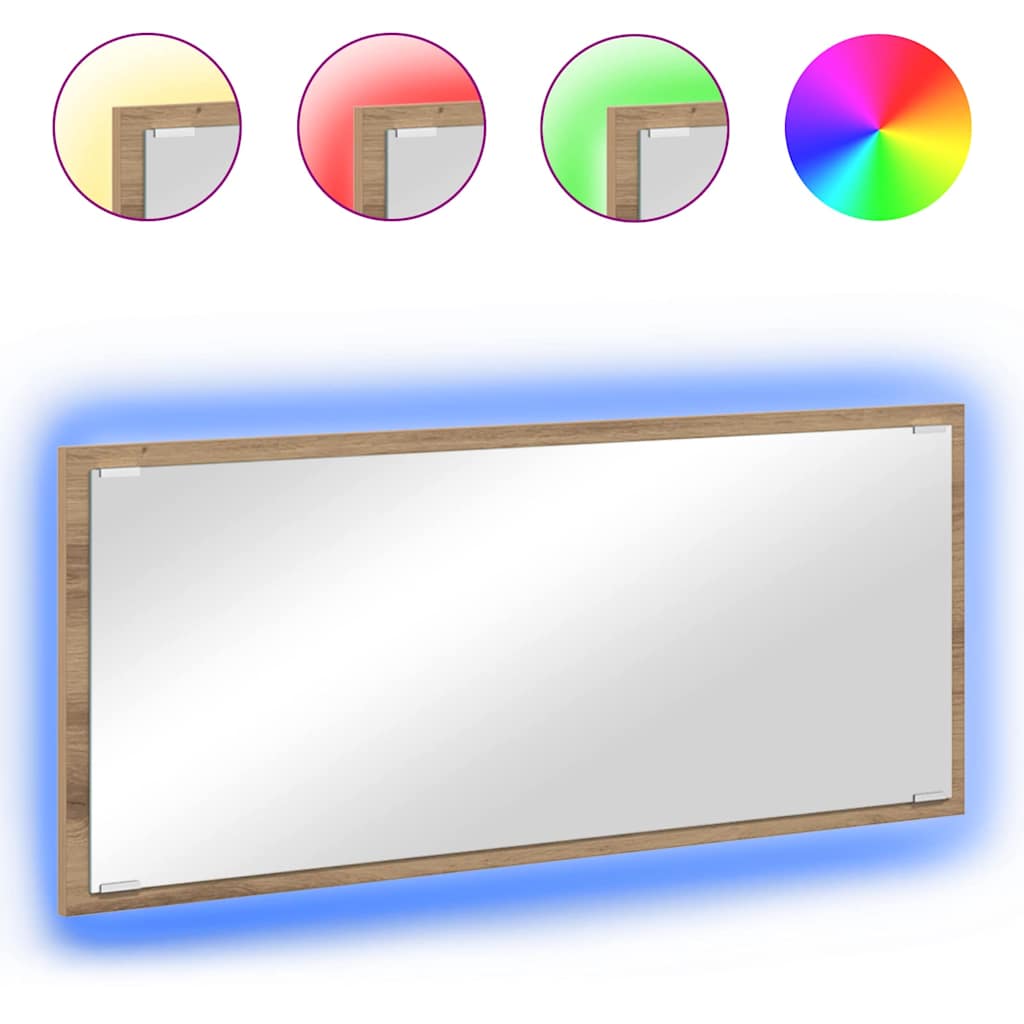 Spiegel met spiegel Artisan Eiken 90 x 8,5 x 37 cm Bewerkt hout