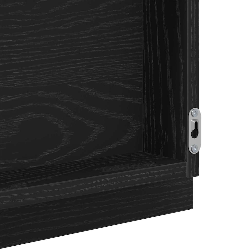 Spiegel met spiegel Zwart Eiken 90 x 8,5 x 37 cm Bewerkt hout