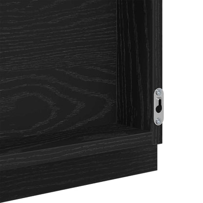 Spiegel met spiegel Zwart Eiken 90 x 8,5 x 37 cm Bewerkt hout