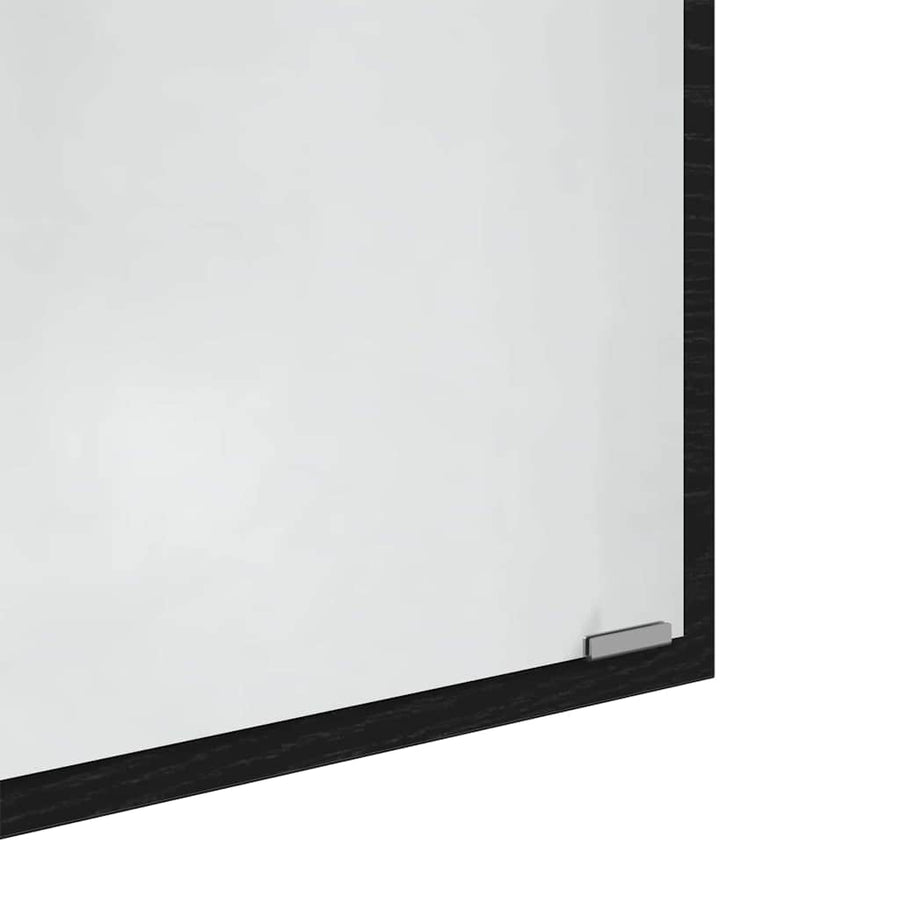 Spiegel met spiegel Zwart Eiken 90 x 8,5 x 37 cm Bewerkt hout