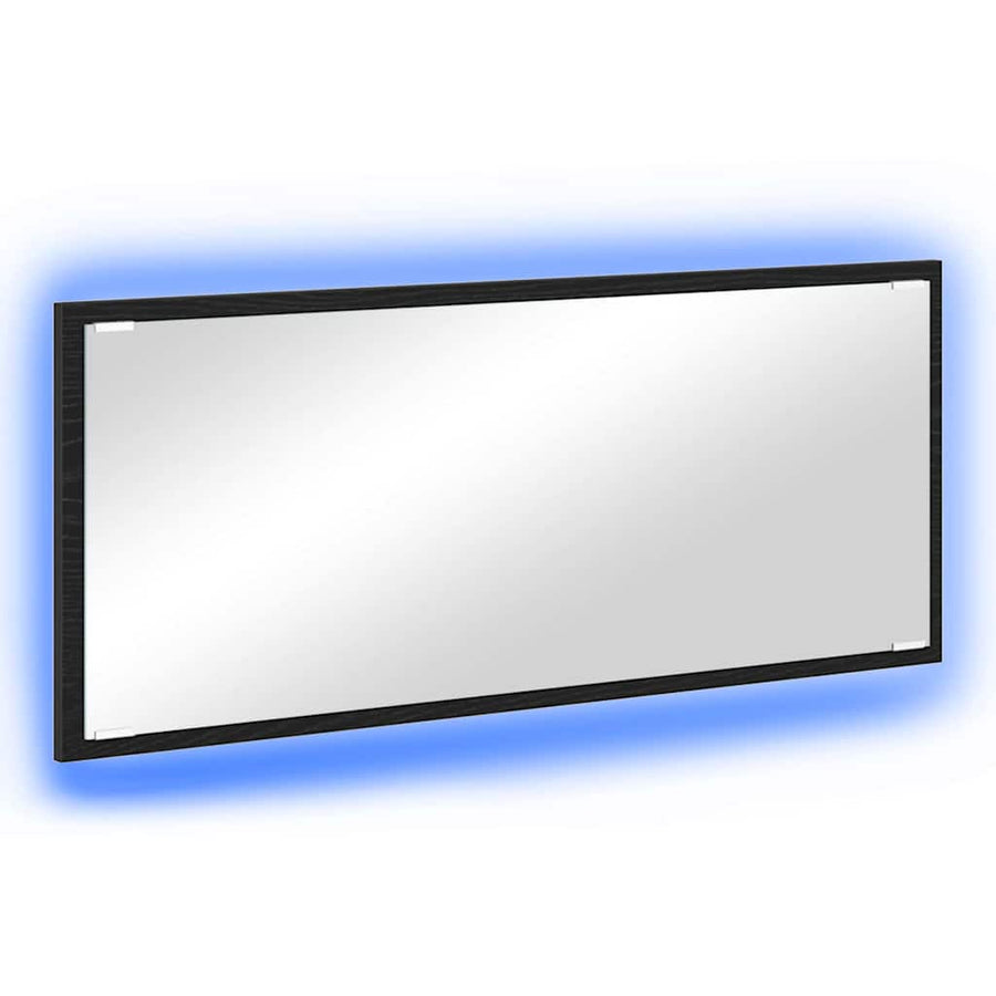 Spiegel met spiegel Zwart Eiken 90 x 8,5 x 37 cm Bewerkt hout