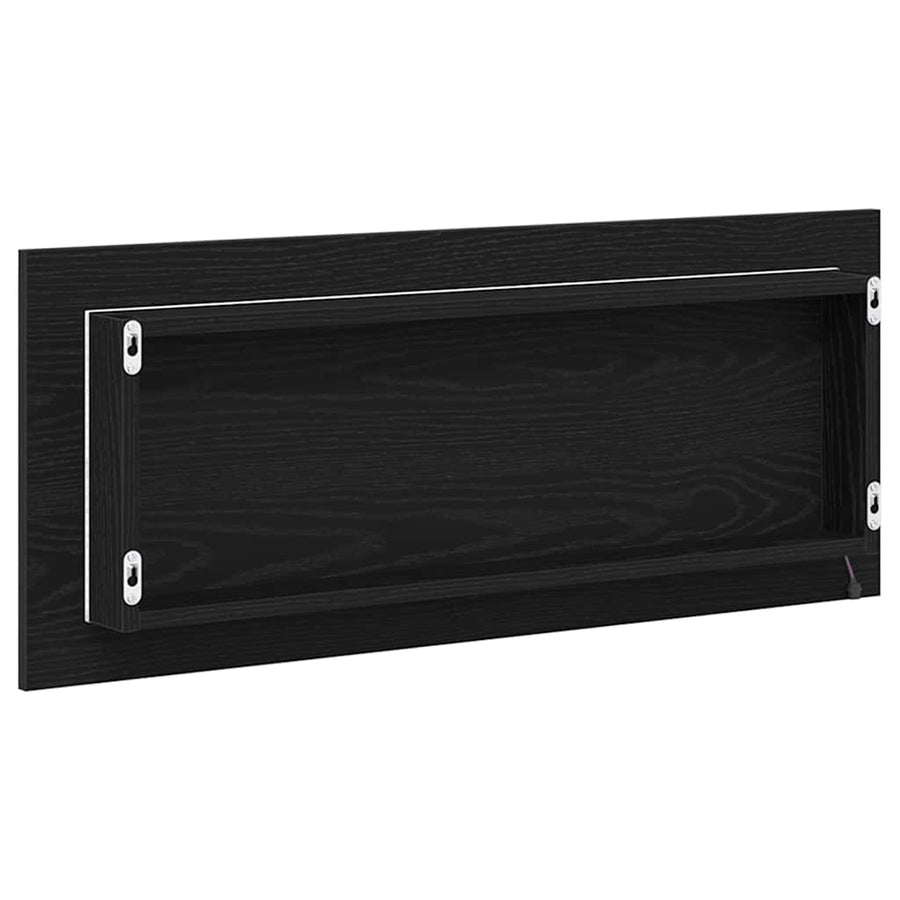 Spiegel met spiegel Zwart Eiken 90 x 8,5 x 37 cm Bewerkt hout