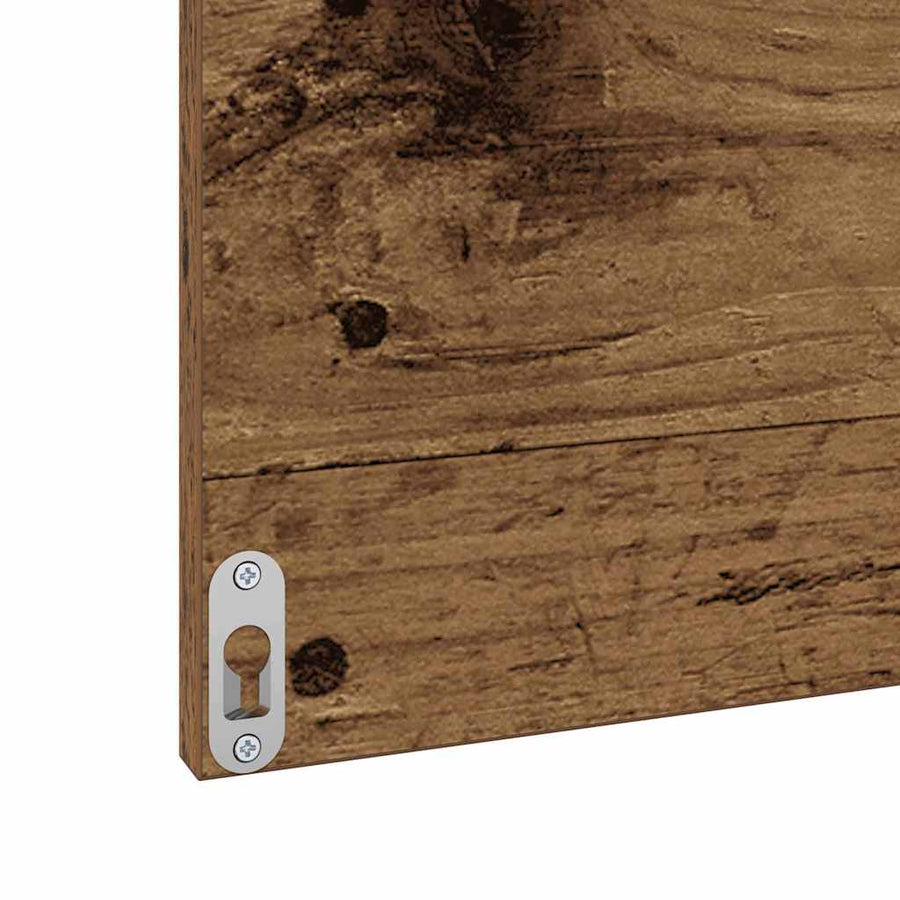 Badkamermeubelset 2 pcs Oud Hout Geperst Hout en Metaal