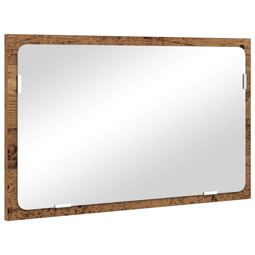 Badkamermeubelset 2 pcs Oud Hout Geperst Hout en Metaal
