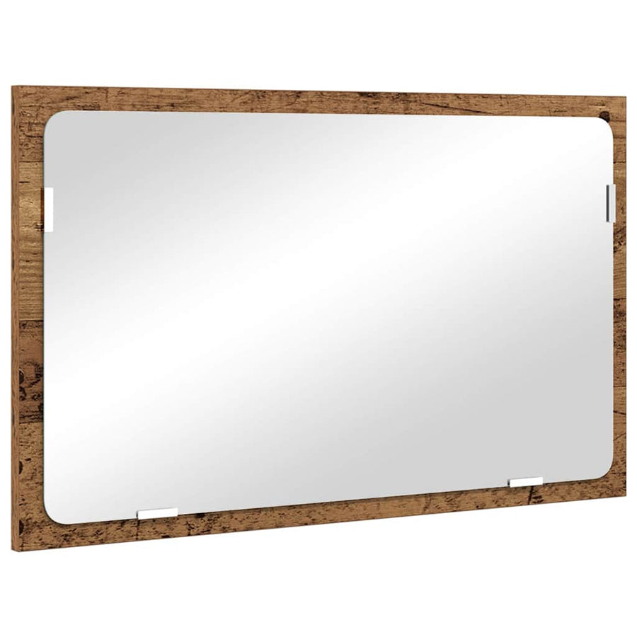 Badkamermeubelset 2 pcs Oud Hout Geperst Hout en Metaal