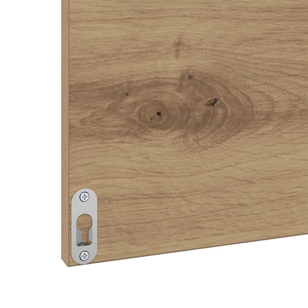 Badkamermeubelset 2 pcs Artisan Eiken Geperst Hout en Metaal