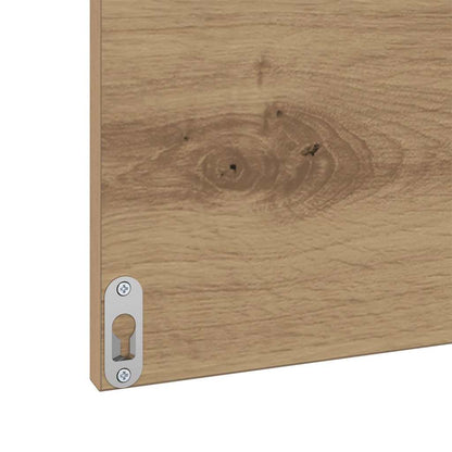 Badkamermeubelset 2 pcs Artisan Eiken Geperst Hout en Metaal