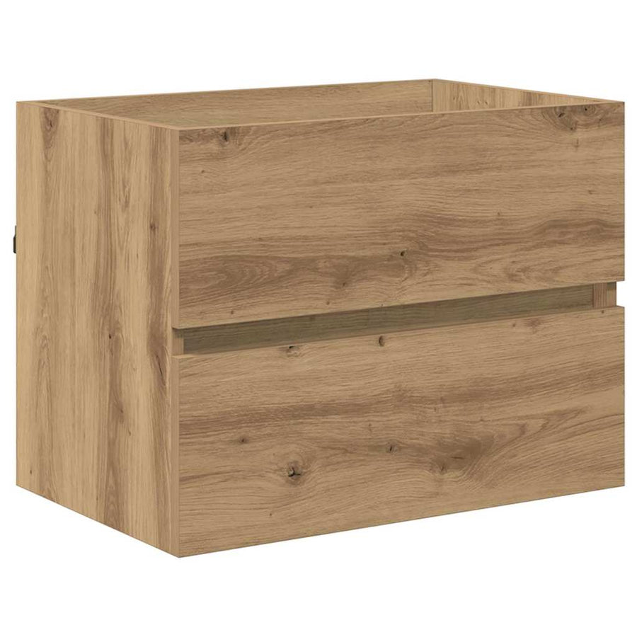 Badkamermeubelset 2 pcs Artisan Eiken Geperst Hout en Metaal