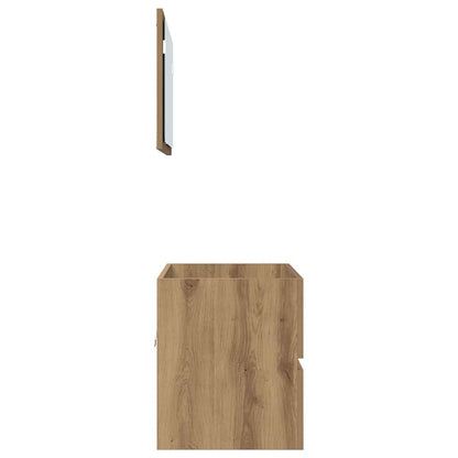 Badkamermeubelset 2 pcs Artisan Eiken Geperst Hout en Metaal